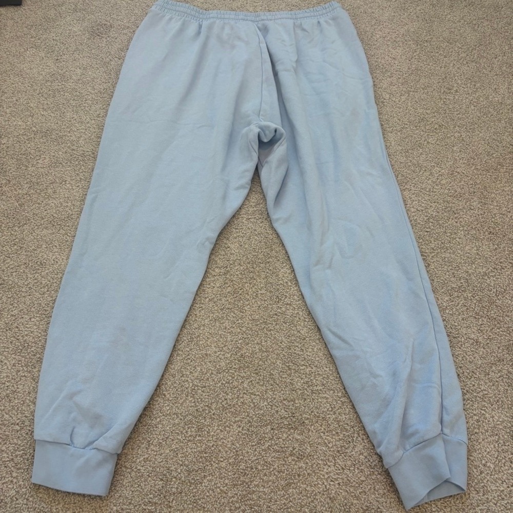 Adidas Mens Essentials French Terry Tapered Cuff Joggers Light Blue XL IN6075 - Picture 9 of 10